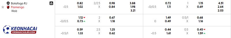 Tỷ lệ soi kèo Botafogo RJ vs Flamengo
